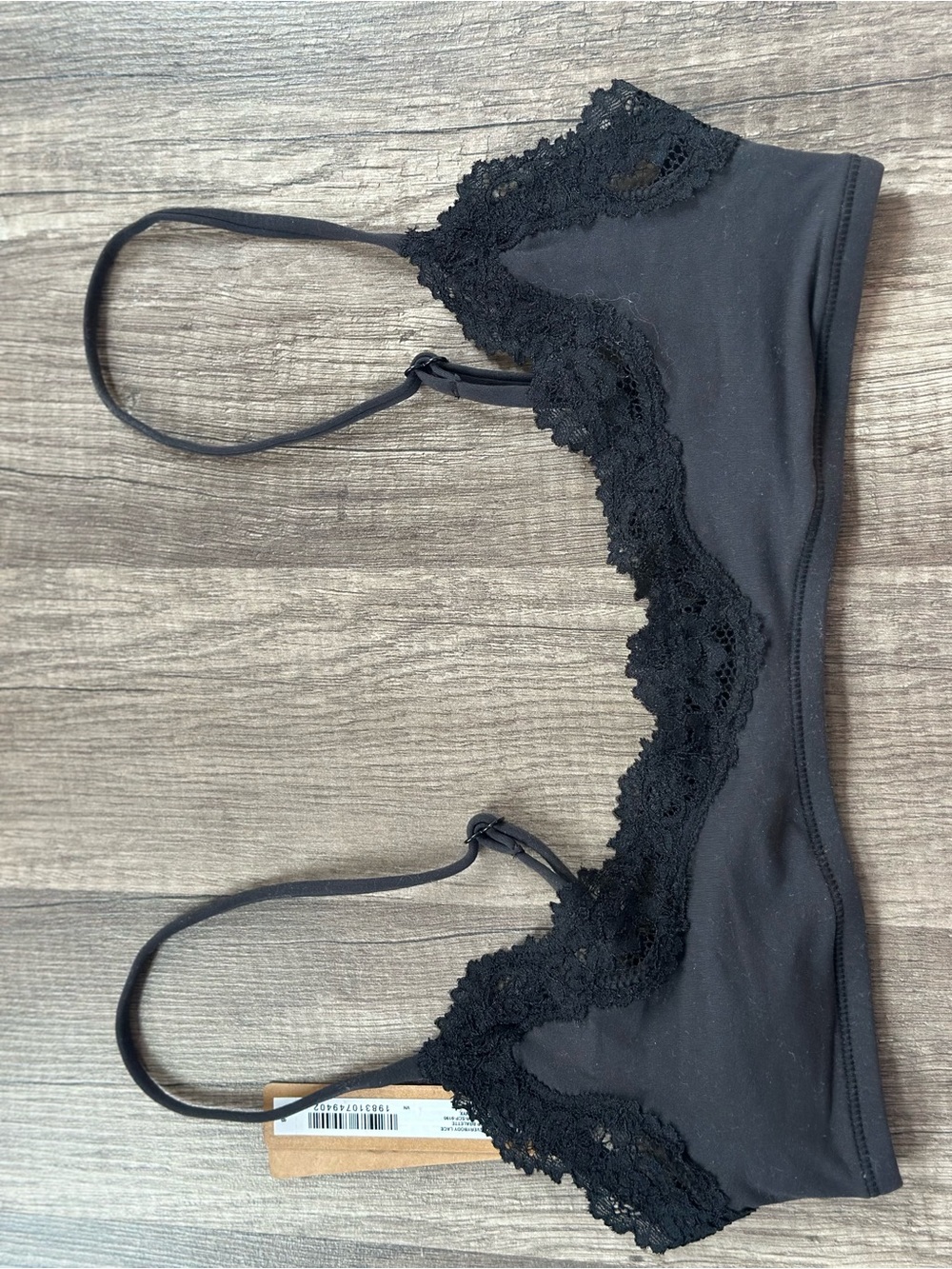 SKIMS Black Lace-Trim Bralette